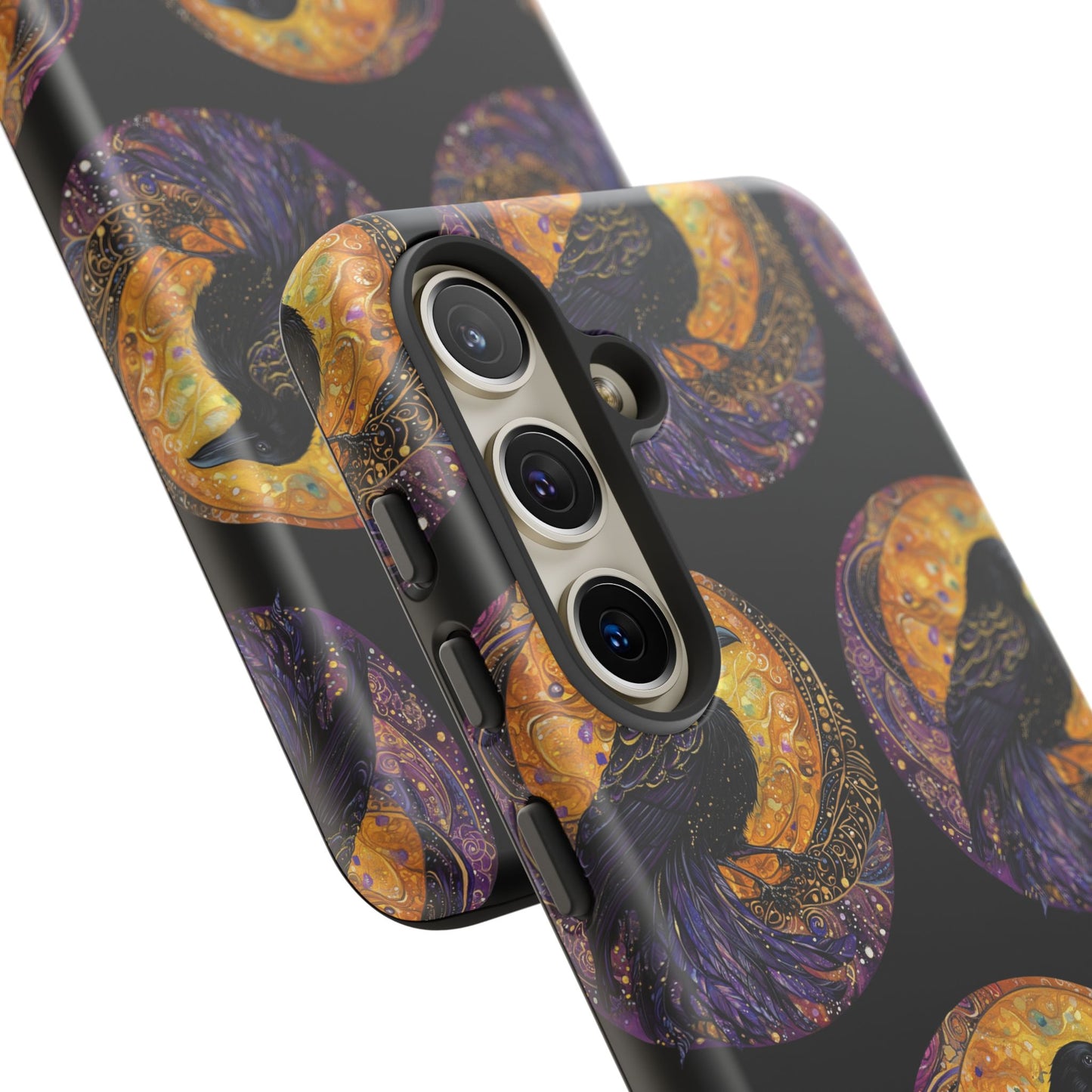 Raven Celestial Phone Case, Astrological Gift, Bird Lover Accessory, Tough Phone Cover, Gothic Aesthetic, Halloween Tech Decor