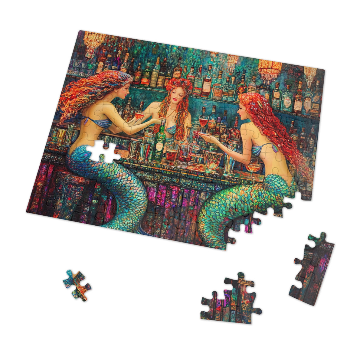 Mermaid Bar Gift Store Jigsaw Puzzle | 500-Piece Puzzle with Tin