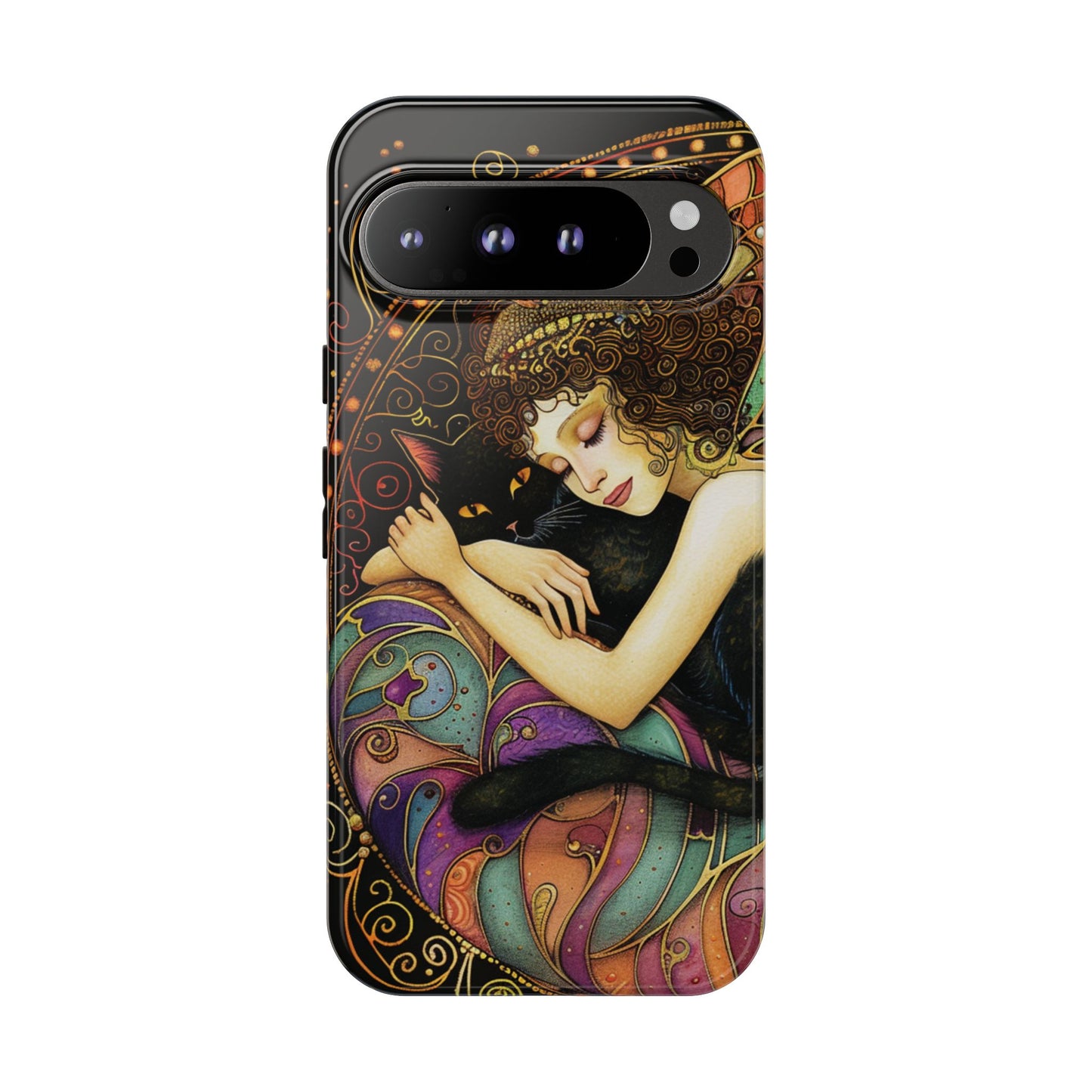 Artistic Phone Case for Cat Lovers, Tough Cases with Enchanting Design, Unique Gift for Birthdays, Holidays, and Celebrations