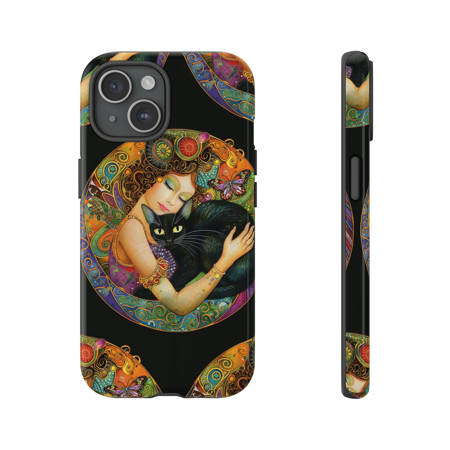 Tough Cases Phone Case, Colorful Protective Cover for Cat Lovers, Trendy Gift for Birthdays, Unique Art Phone Accessories