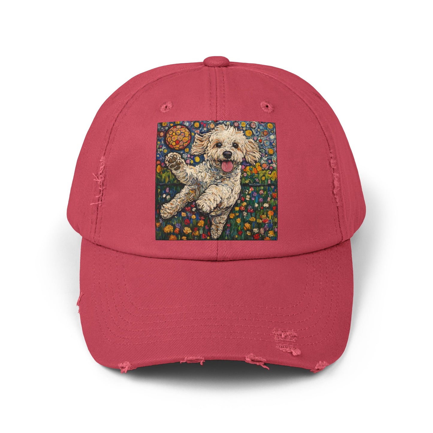 Doodle Pickleball Art Cap, Distressed Baseball Hat, Pet Lover Gift, Casual Summer Hat, Dog Mom Cap, Fun Gift for Dog Owners