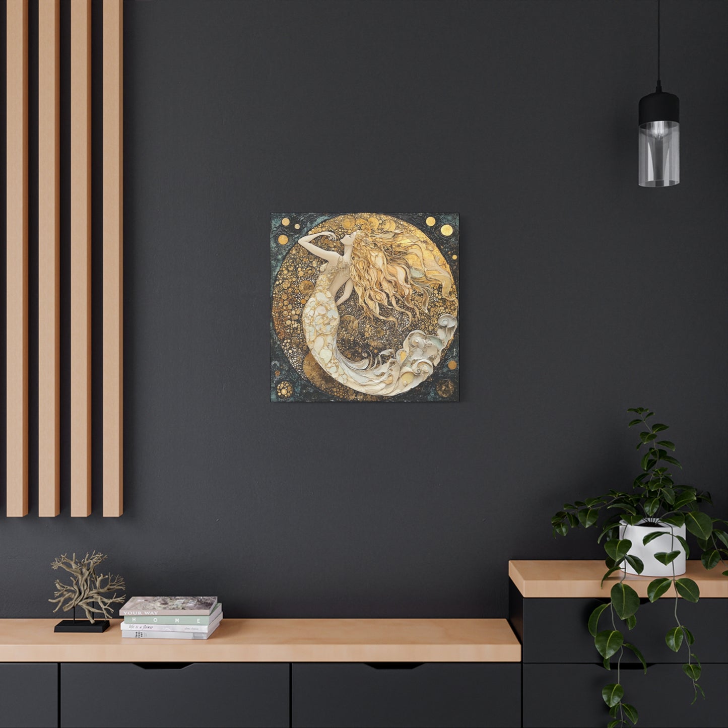 Elegant Mermaid Canvas Art, Home Decor, Wall Art, Gift for Her, Coastal Vibes, Housewarming Gift
