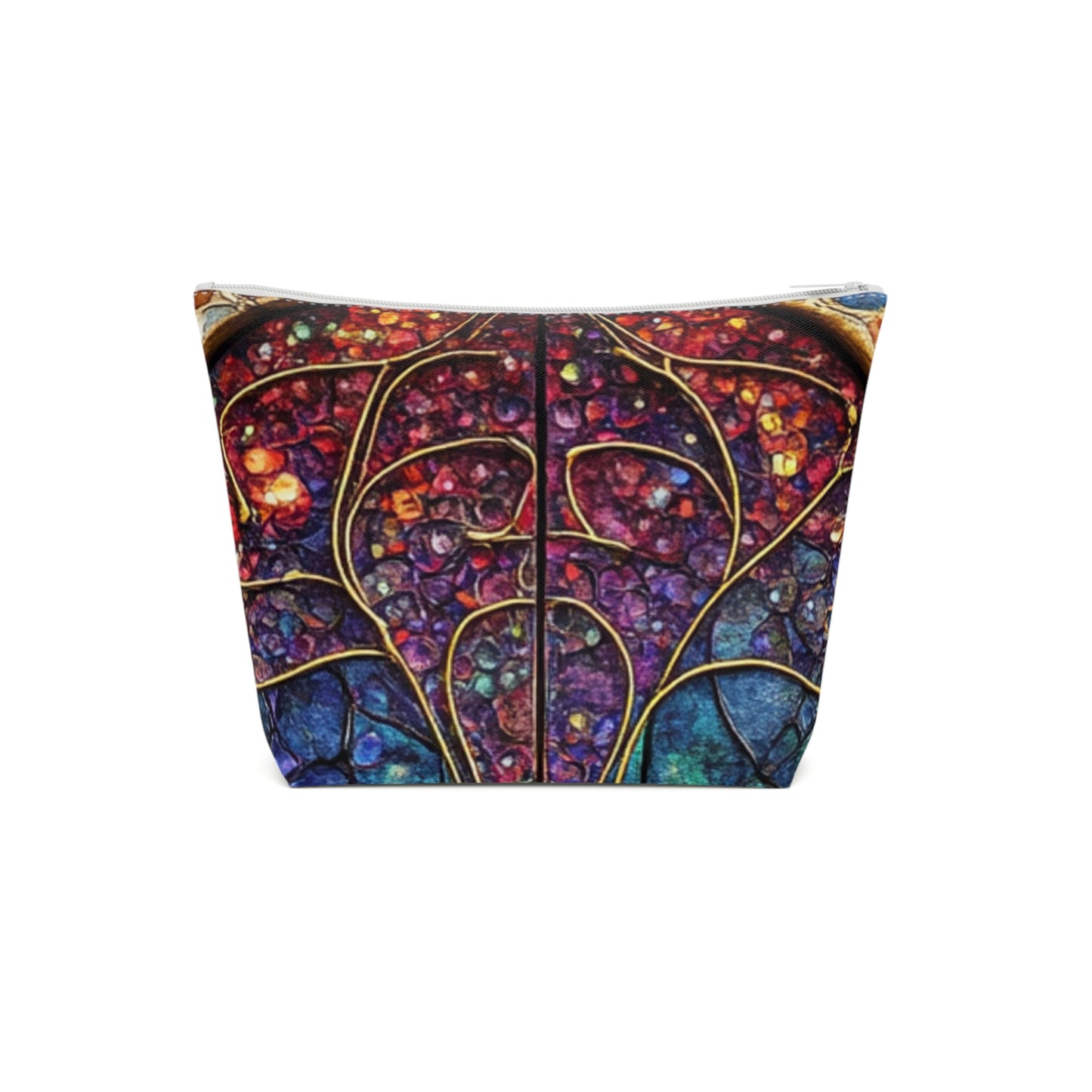Fairy Door Colorful Cotton Cosmetic Bag, Vibrant Makeup Organizer, Artistic Travel Pouch, Gift for Her, Holiday Toiletries Case