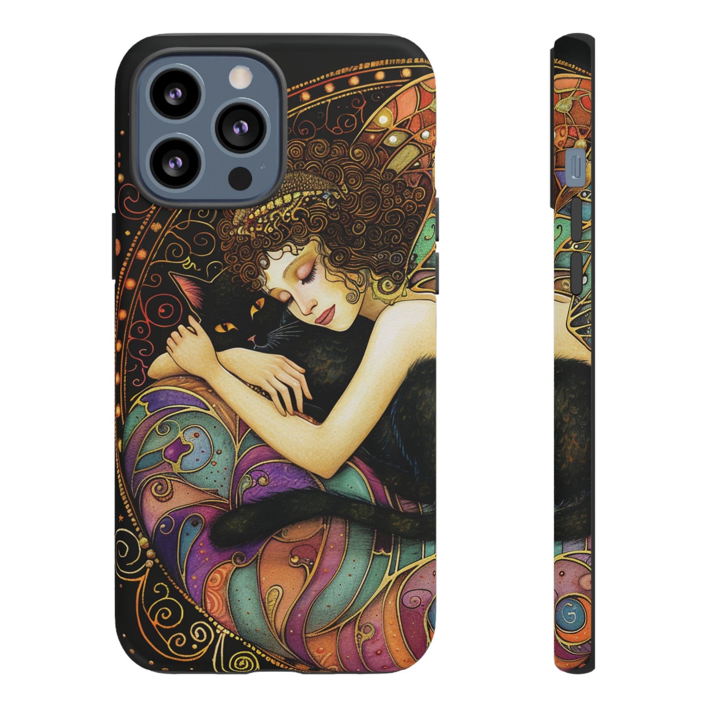Artistic Phone Case for Cat Lovers, Tough Cases with Enchanting Design, Unique Gift for Birthdays, Holidays, and Celebrations