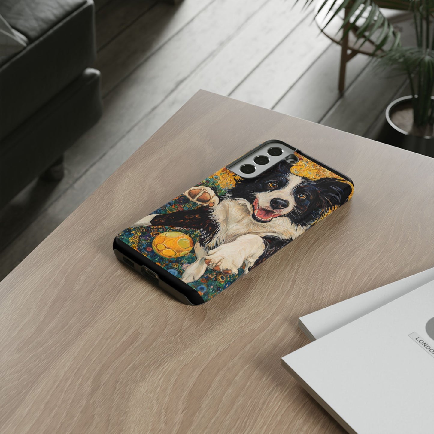 Border Collie Phone Case, Tough Cases, Pet Gifts, Customized Dog Accessories, Dog Mom Gift, Colorful Animal Artwork