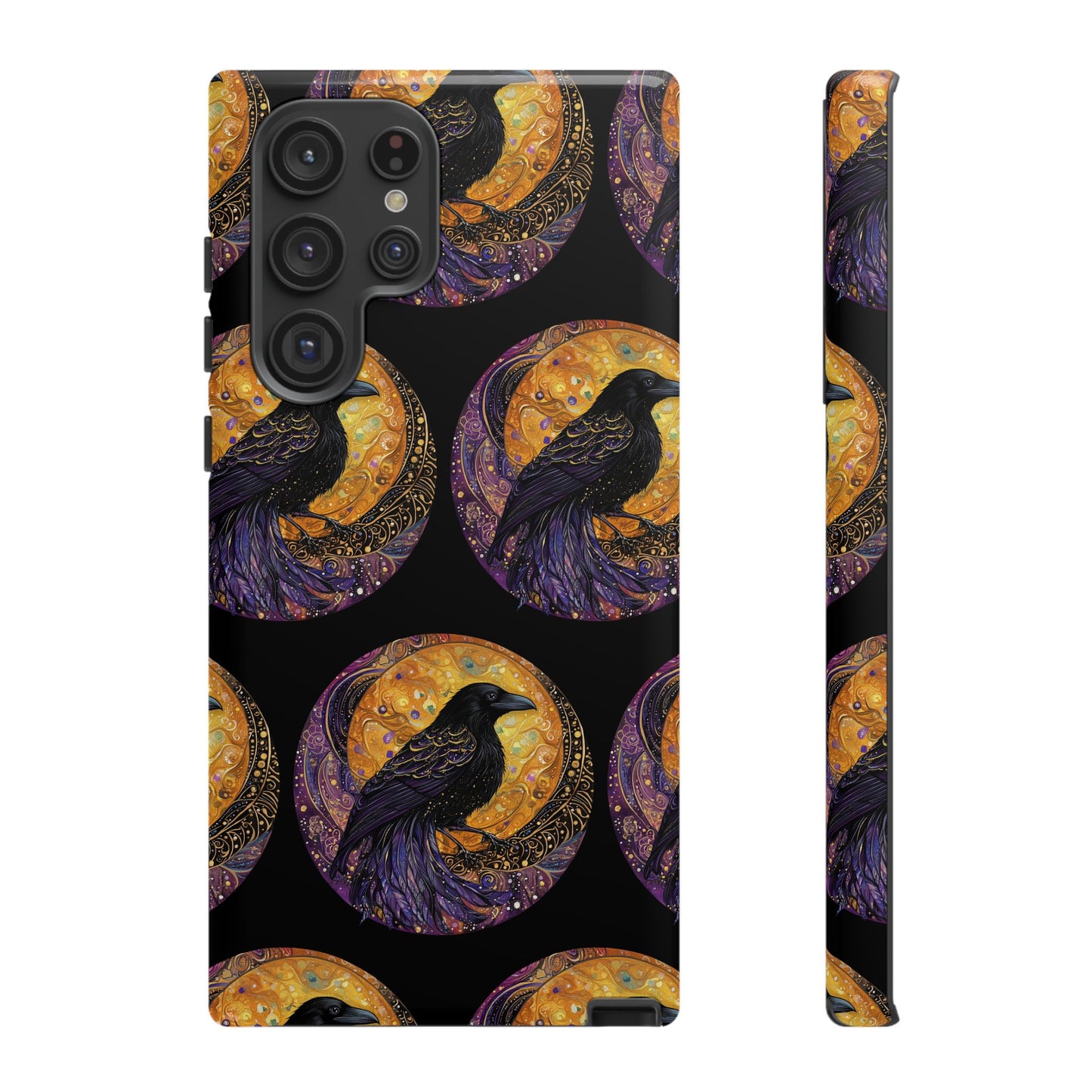 Raven Celestial Phone Case, Astrological Gift, Bird Lover Accessory, Tough Phone Cover, Gothic Aesthetic, Halloween Tech Decor