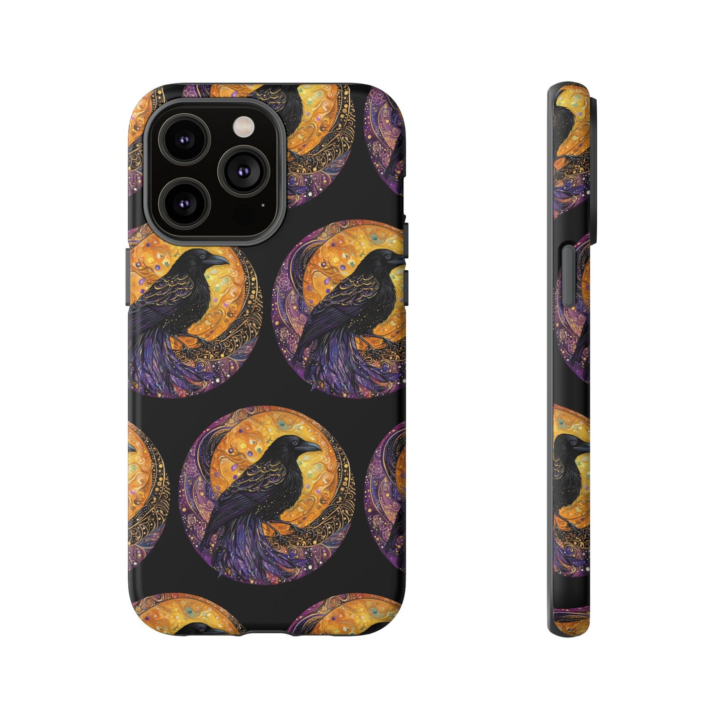 Raven Celestial Phone Case, Astrological Gift, Bird Lover Accessory, Tough Phone Cover, Gothic Aesthetic, Halloween Tech Decor