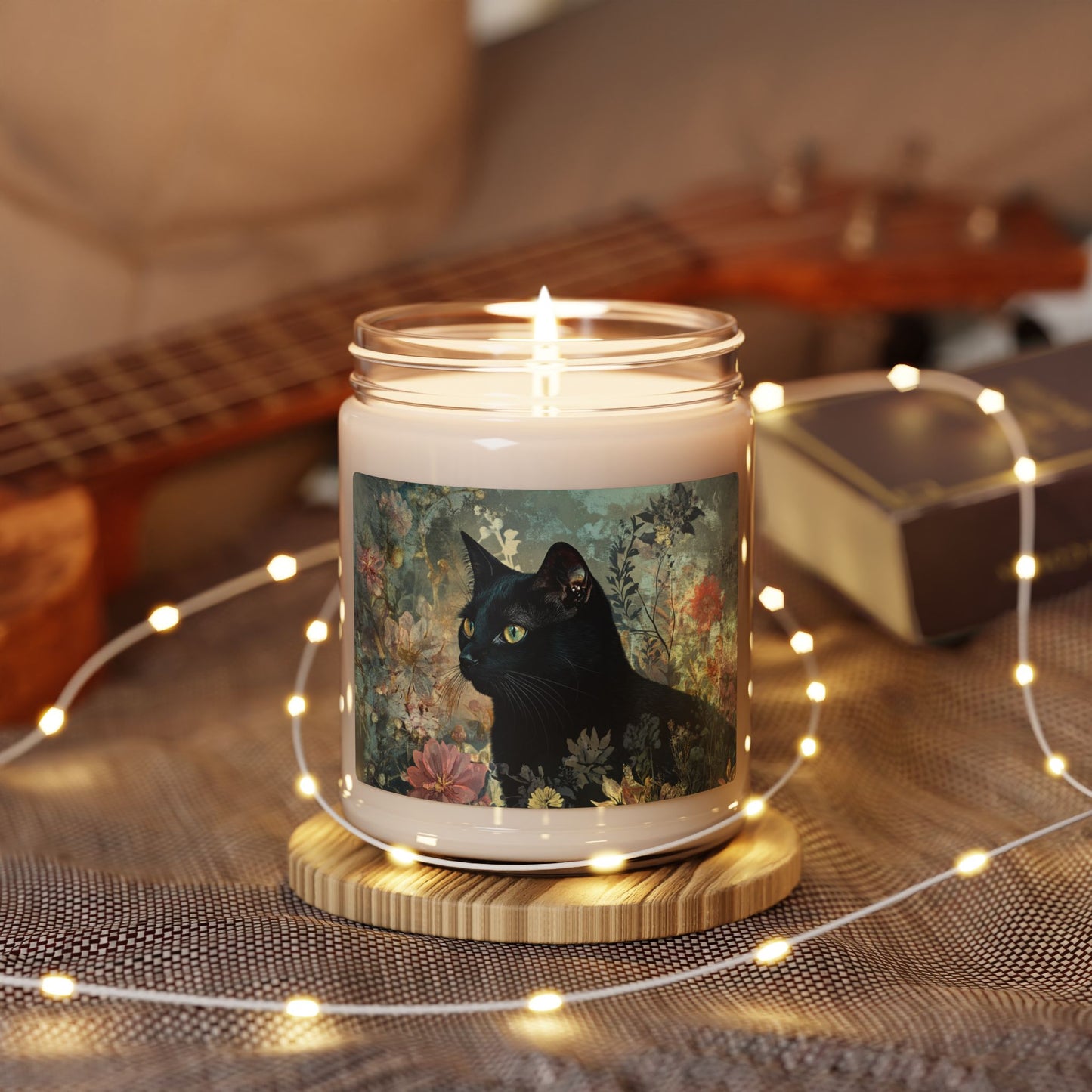Black Cat Scented Soy Candle - Cozy Home Decor, Gift for Cat Lovers, Eco-Friendly Aromatherapy, Bodhi Pets