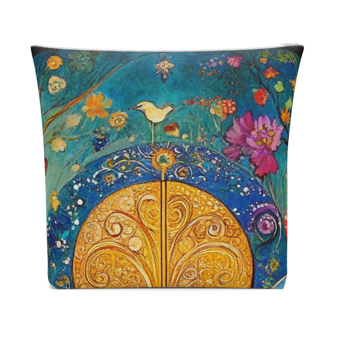 Colorful Floral Cosmetic Bag, Makeup Pouch, Travel Organizer, Gift for Her, Boho Style
