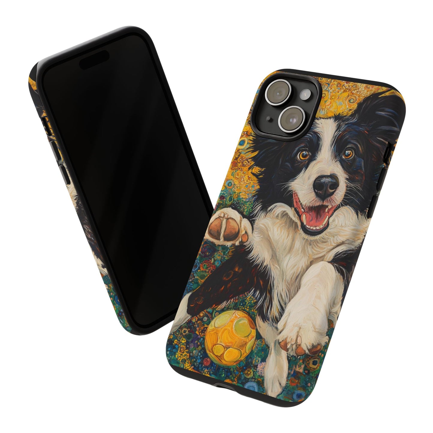 Border Collie Phone Case, Tough Cases, Pet Gifts, Customized Dog Accessories, Dog Mom Gift, Colorful Animal Artwork
