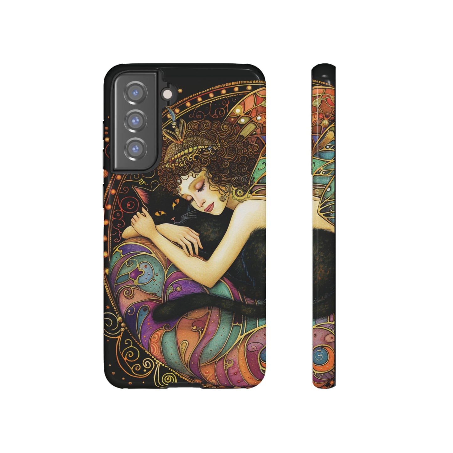 Artistic Phone Case for Cat Lovers, Tough Cases with Enchanting Design, Unique Gift for Birthdays, Holidays, and Celebrations