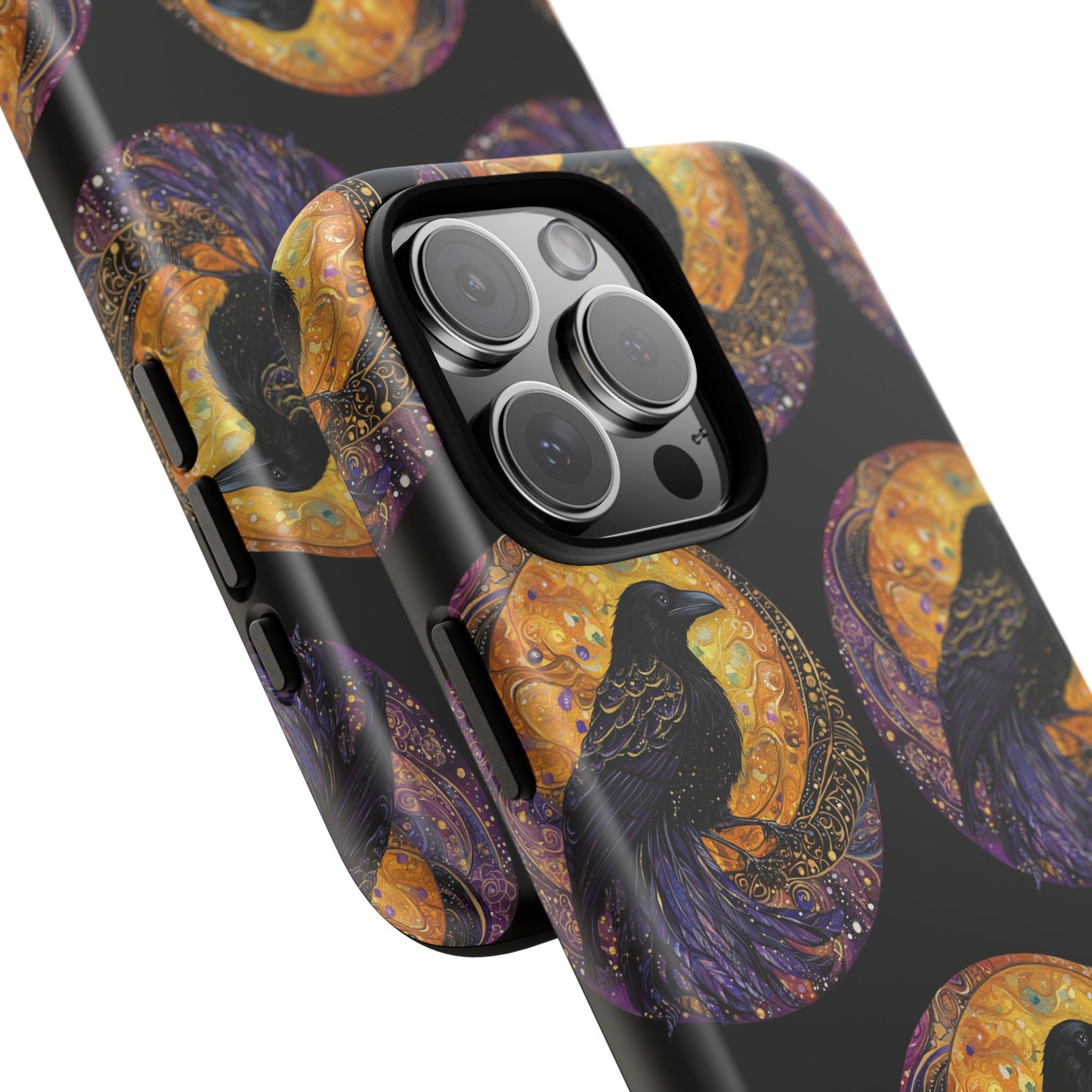 Raven Celestial Phone Case, Astrological Gift, Bird Lover Accessory, Tough Phone Cover, Gothic Aesthetic, Halloween Tech Decor