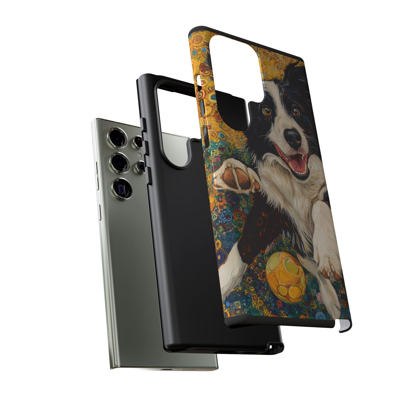 Border Collie Phone Case, Tough Cases, Pet Gifts, Customized Dog Accessories, Dog Mom Gift, Colorful Animal Artwork