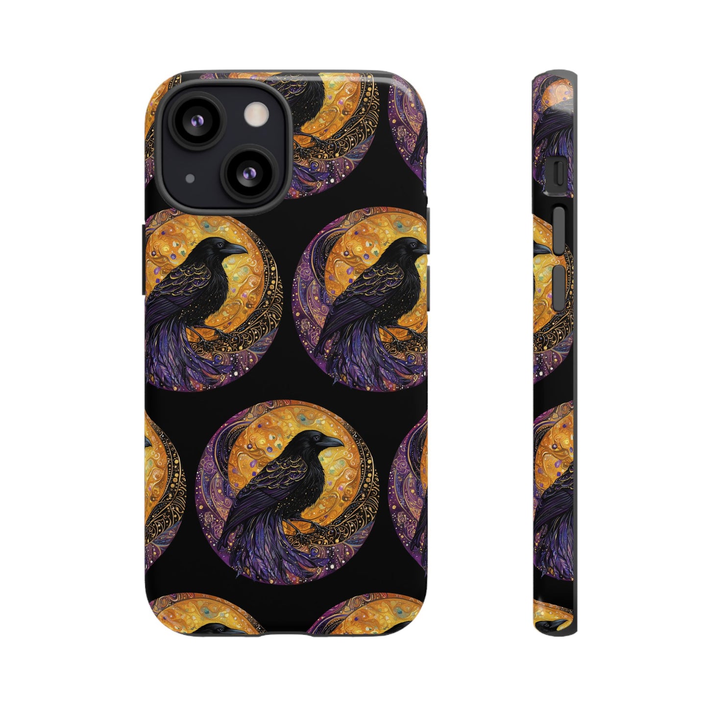 Raven Celestial Phone Case, Astrological Gift, Bird Lover Accessory, Tough Phone Cover, Gothic Aesthetic, Halloween Tech Decor
