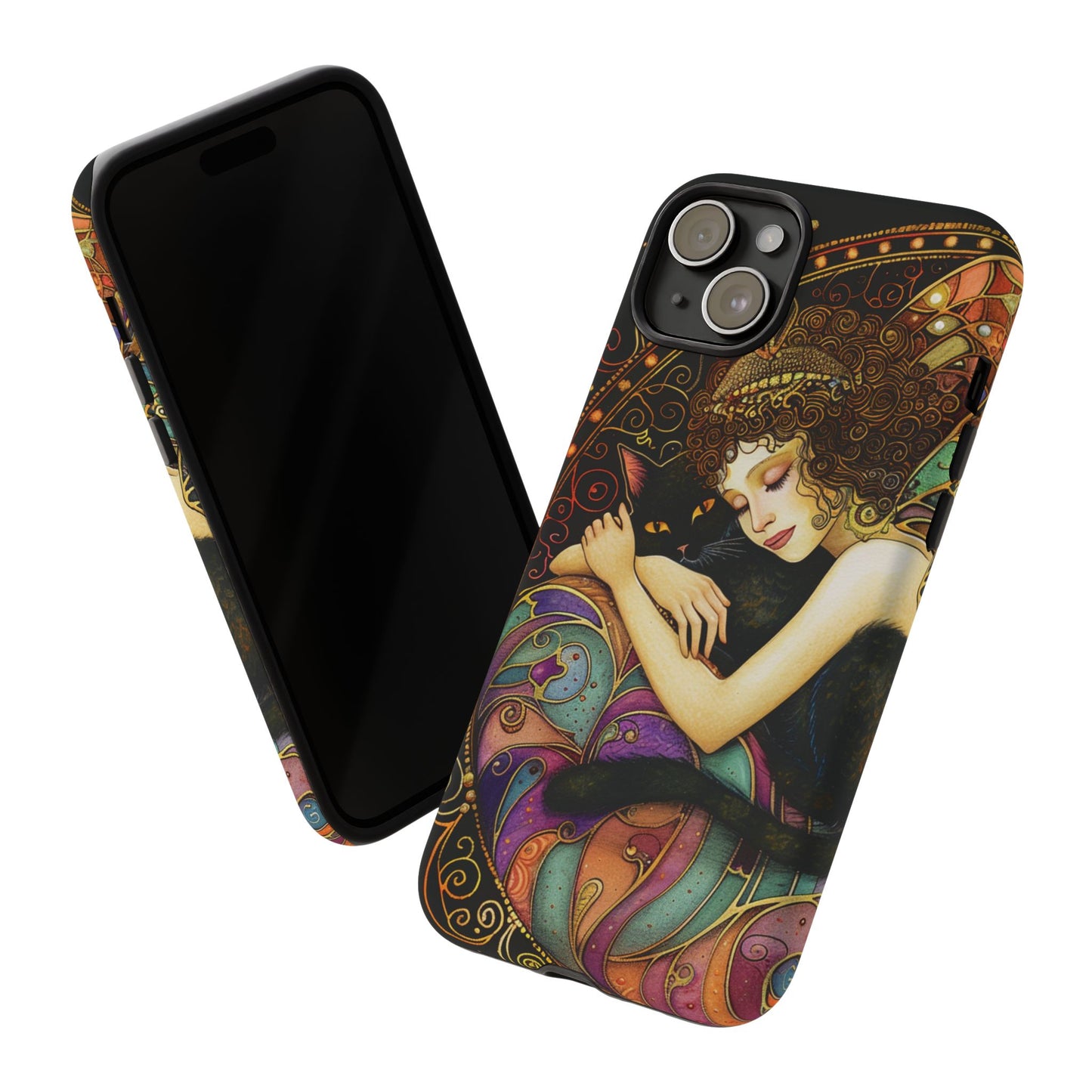 Artistic Phone Case for Cat Lovers, Tough Cases with Enchanting Design, Unique Gift for Birthdays, Holidays, and Celebrations
