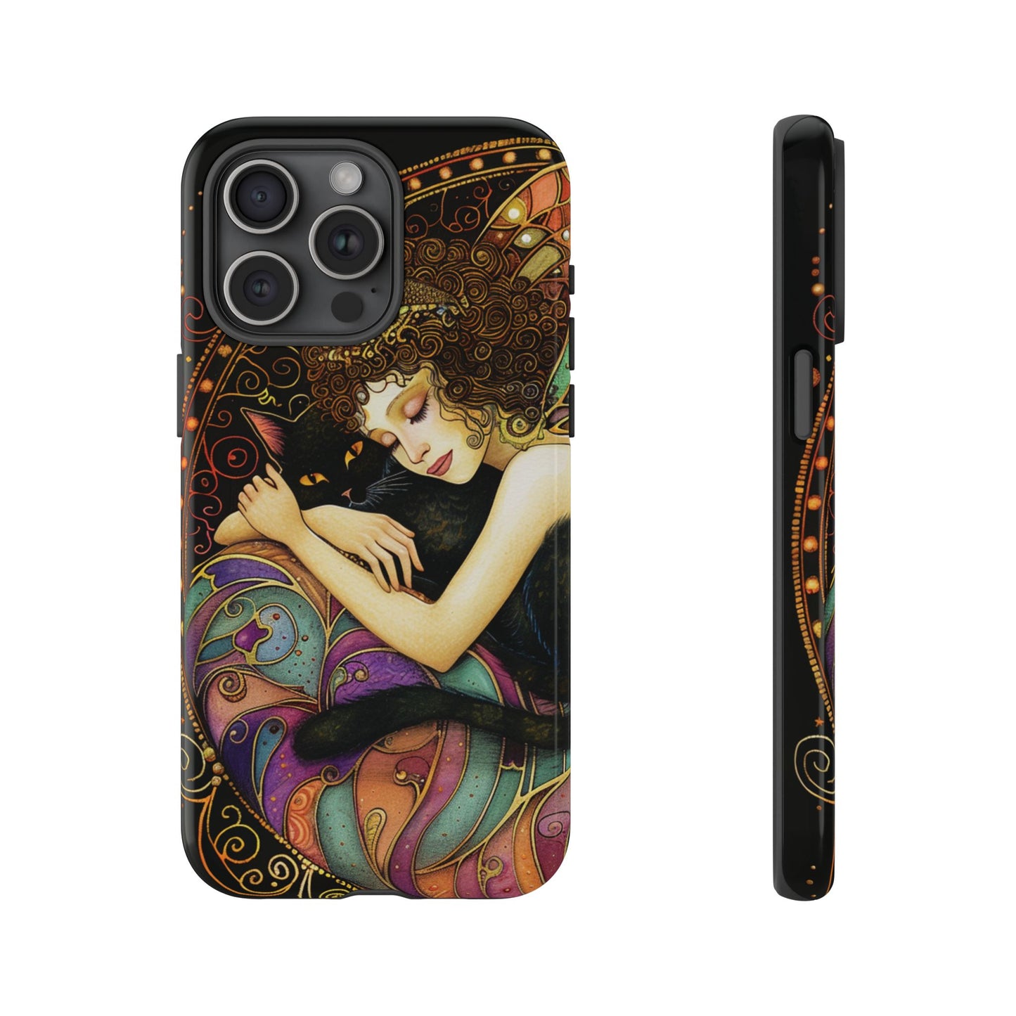 Artistic Phone Case for Cat Lovers, Tough Cases with Enchanting Design, Unique Gift for Birthdays, Holidays, and Celebrations