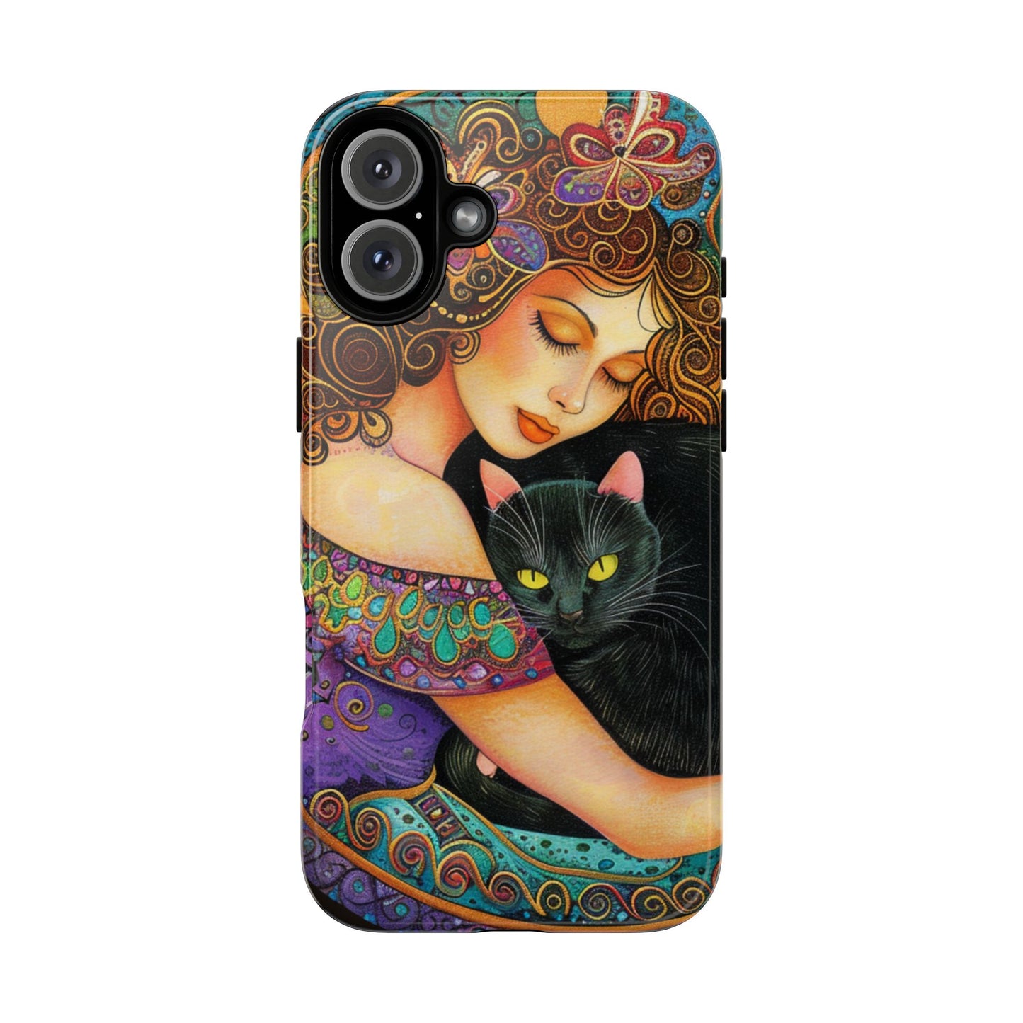 Colorful Cat Art Phone Case, Tough Phone Cover for Cat Lovers, Gift for Pet Owners, Artistic Mobile Case, Cute Cat Design