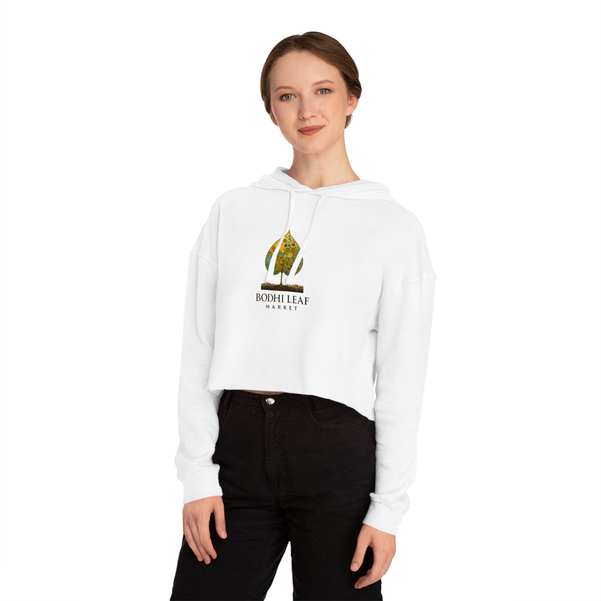 Bodhi Leaf Market Cropped Hoodie