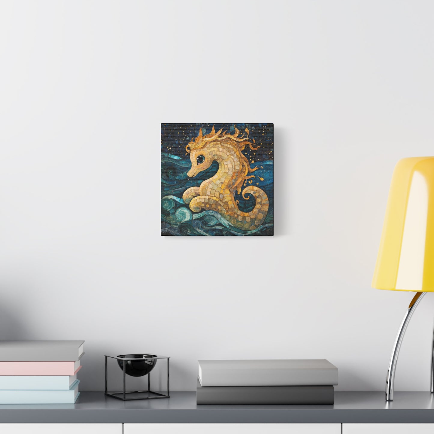 Seahorse Art Canvas Print, Nautical Home Decor, Ocean Lover Gift, Sea Creature Wall Art, Children's Room Decoration