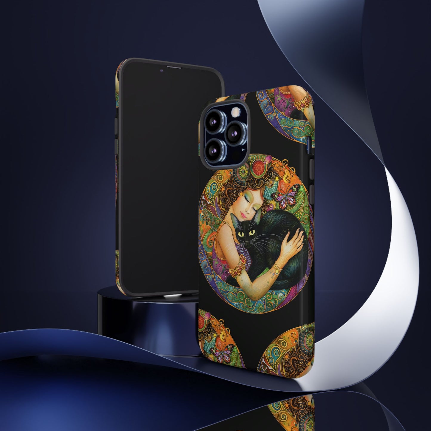 Tough Cases Phone Case, Colorful Protective Cover for Cat Lovers, Trendy Gift for Birthdays, Unique Art Phone Accessories
