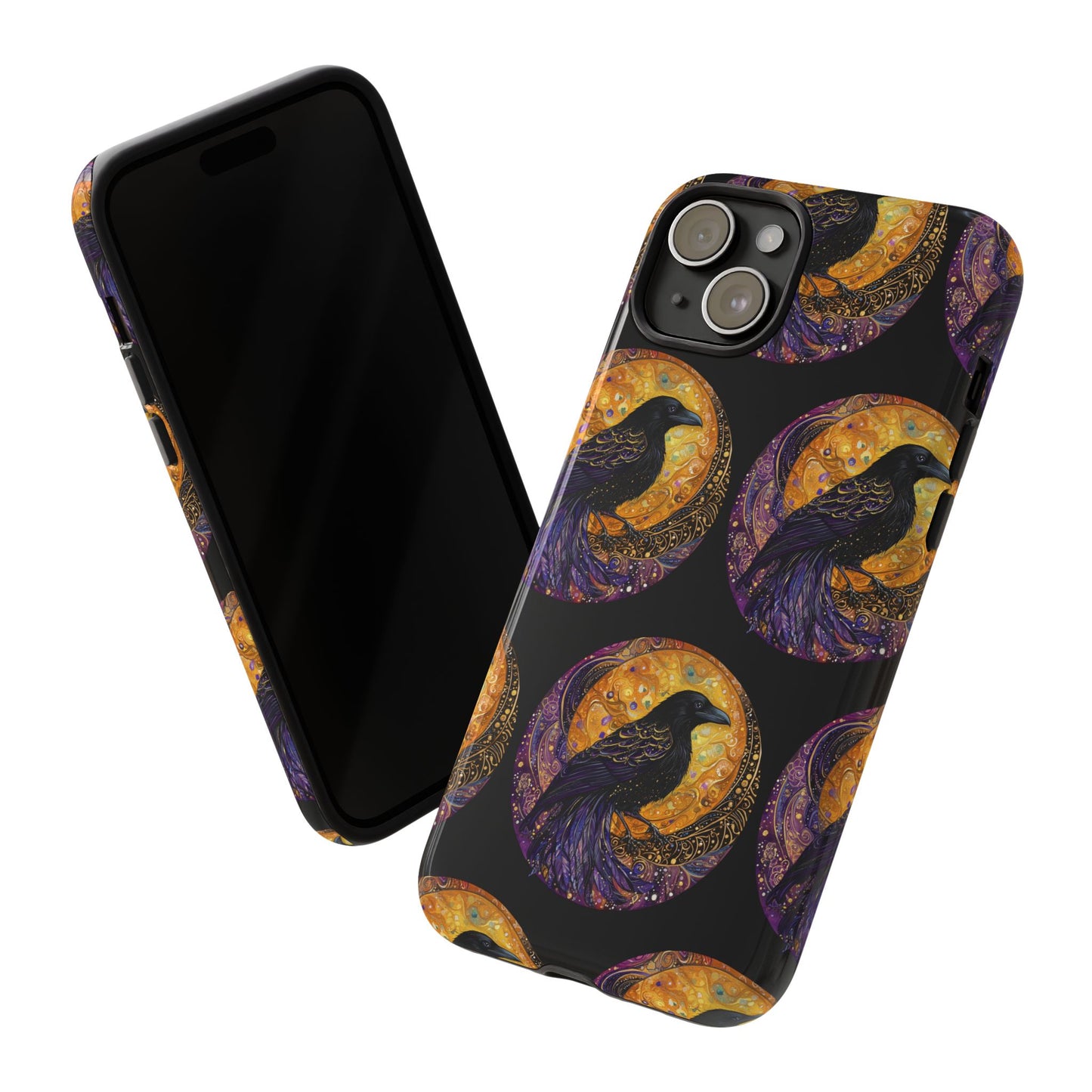 Raven Celestial Phone Case, Astrological Gift, Bird Lover Accessory, Tough Phone Cover, Gothic Aesthetic, Halloween Tech Decor