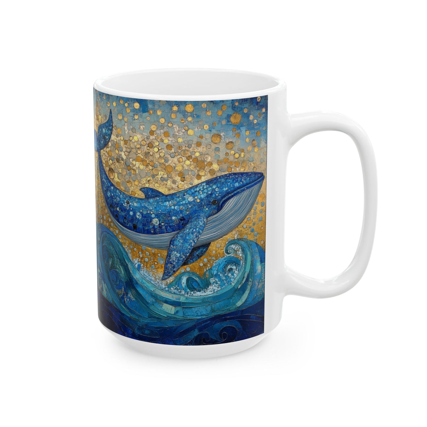 Ceramic Whale Art Mug | Ocean Lover Gift | 11oz & 15oz | Unique Whale Design | Coffee Cup for Nature Enthusiasts, Whale Decor, Sea Life