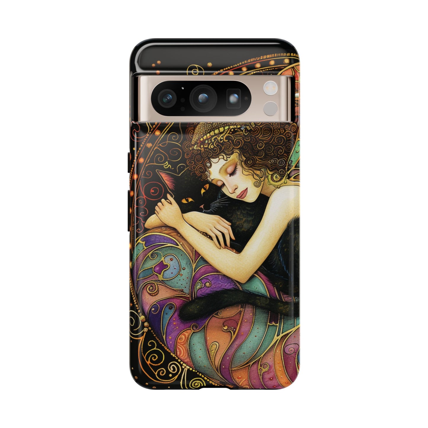 Artistic Phone Case for Cat Lovers, Tough Cases with Enchanting Design, Unique Gift for Birthdays, Holidays, and Celebrations