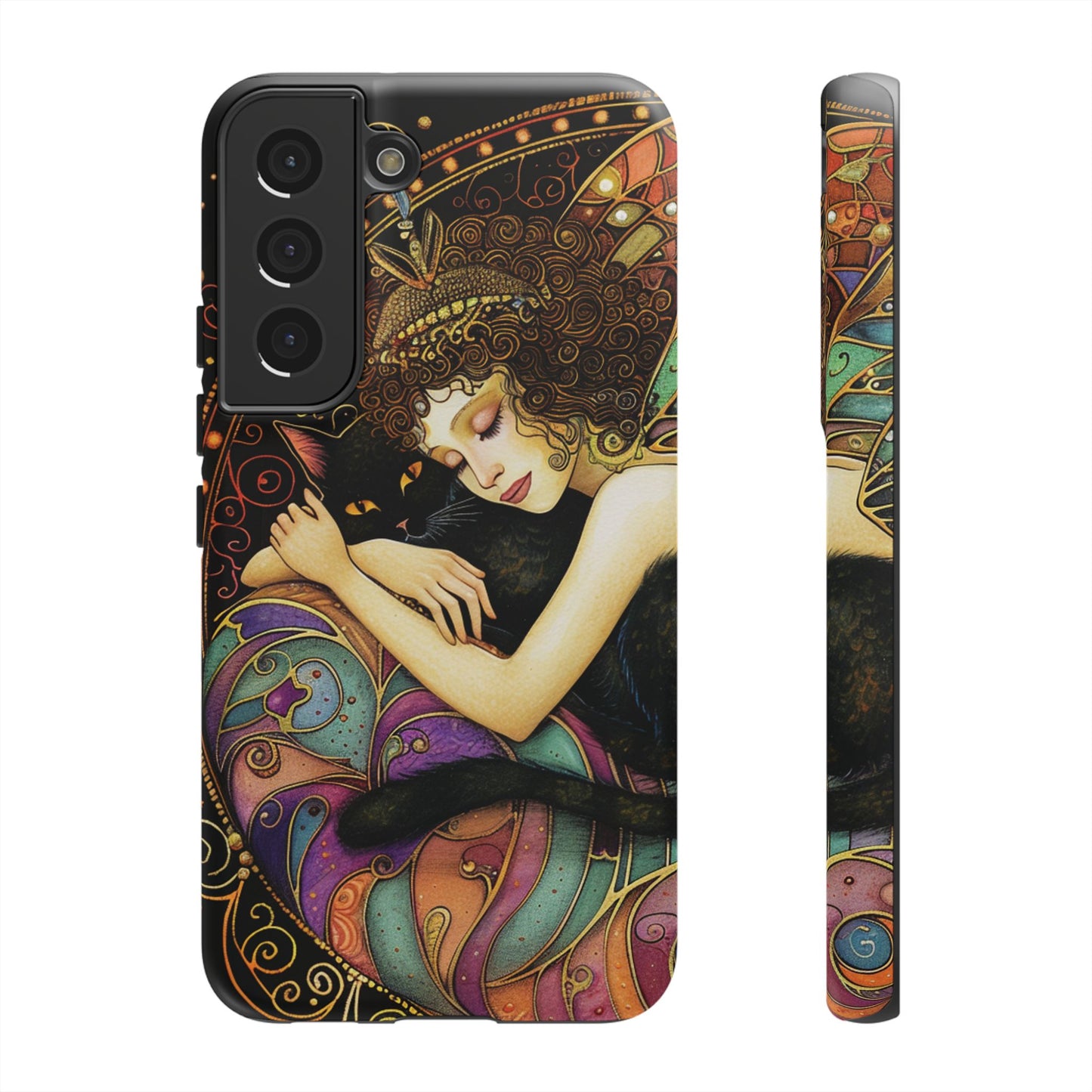 Artistic Phone Case for Cat Lovers, Tough Cases with Enchanting Design, Unique Gift for Birthdays, Holidays, and Celebrations