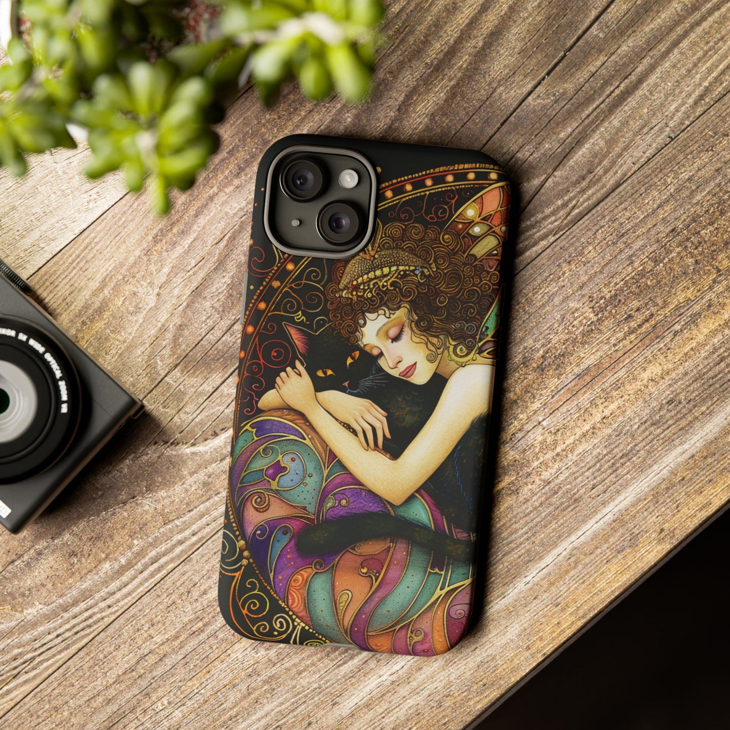 Artistic Phone Case for Cat Lovers, Tough Cases with Enchanting Design, Unique Gift for Birthdays, Holidays, and Celebrations