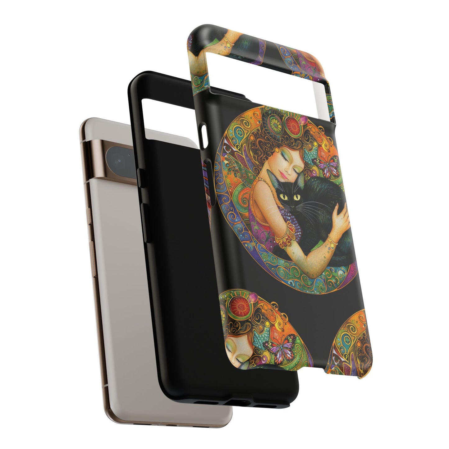 Tough Cases Phone Case, Colorful Protective Cover for Cat Lovers, Trendy Gift for Birthdays, Unique Art Phone Accessories