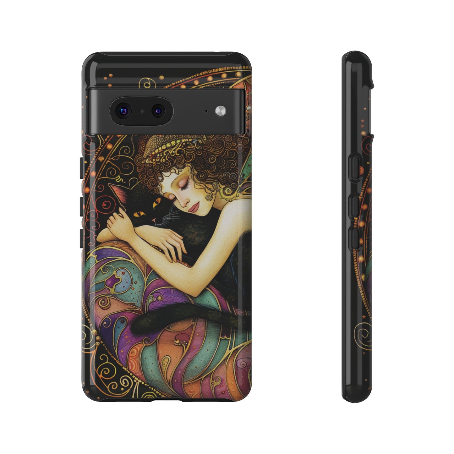 Artistic Phone Case for Cat Lovers, Tough Cases with Enchanting Design, Unique Gift for Birthdays, Holidays, and Celebrations