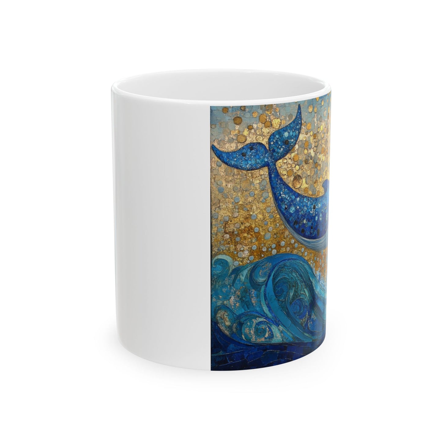Ceramic Whale Art Mug | Ocean Lover Gift | 11oz & 15oz | Unique Whale Design | Coffee Cup for Nature Enthusiasts, Whale Decor, Sea Life