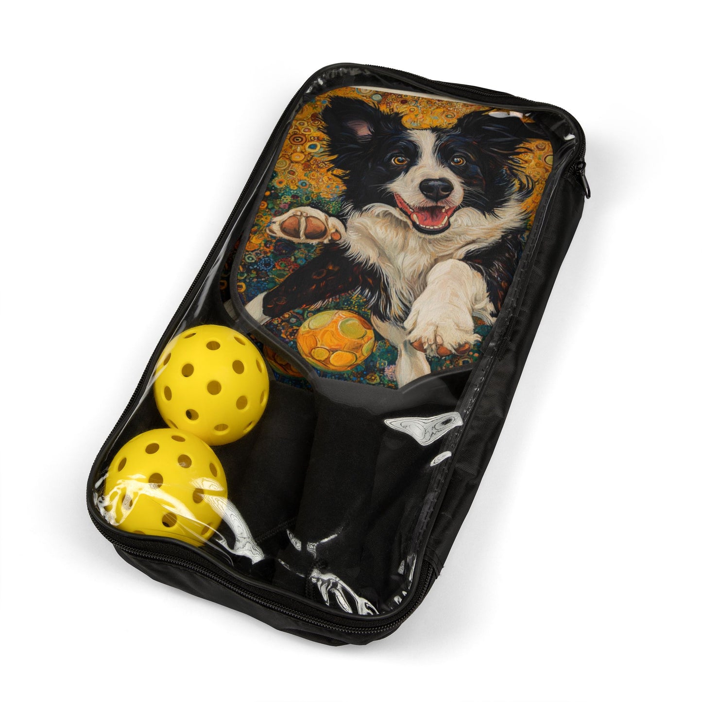Border Collie Pickleball Paddle Set with Dog Design | Fun Sports Gear for Pet Lovers, Pickleball Gifts, Active Lifestyle
