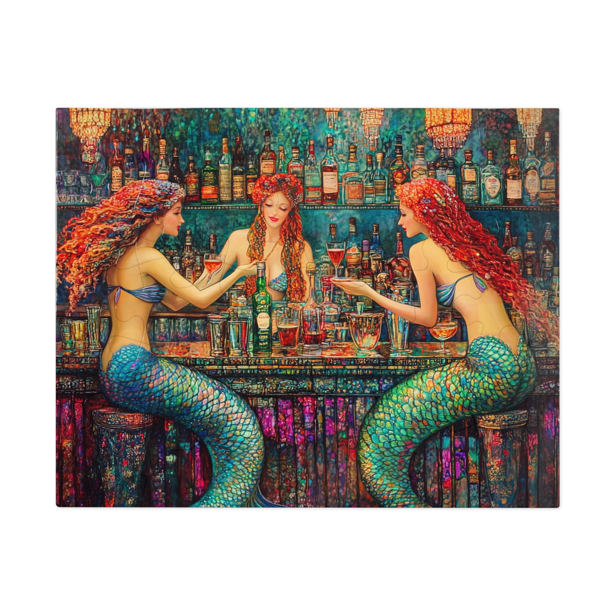 Mermaid Bar Gift Store Jigsaw Puzzle | 500-Piece Puzzle with Tin