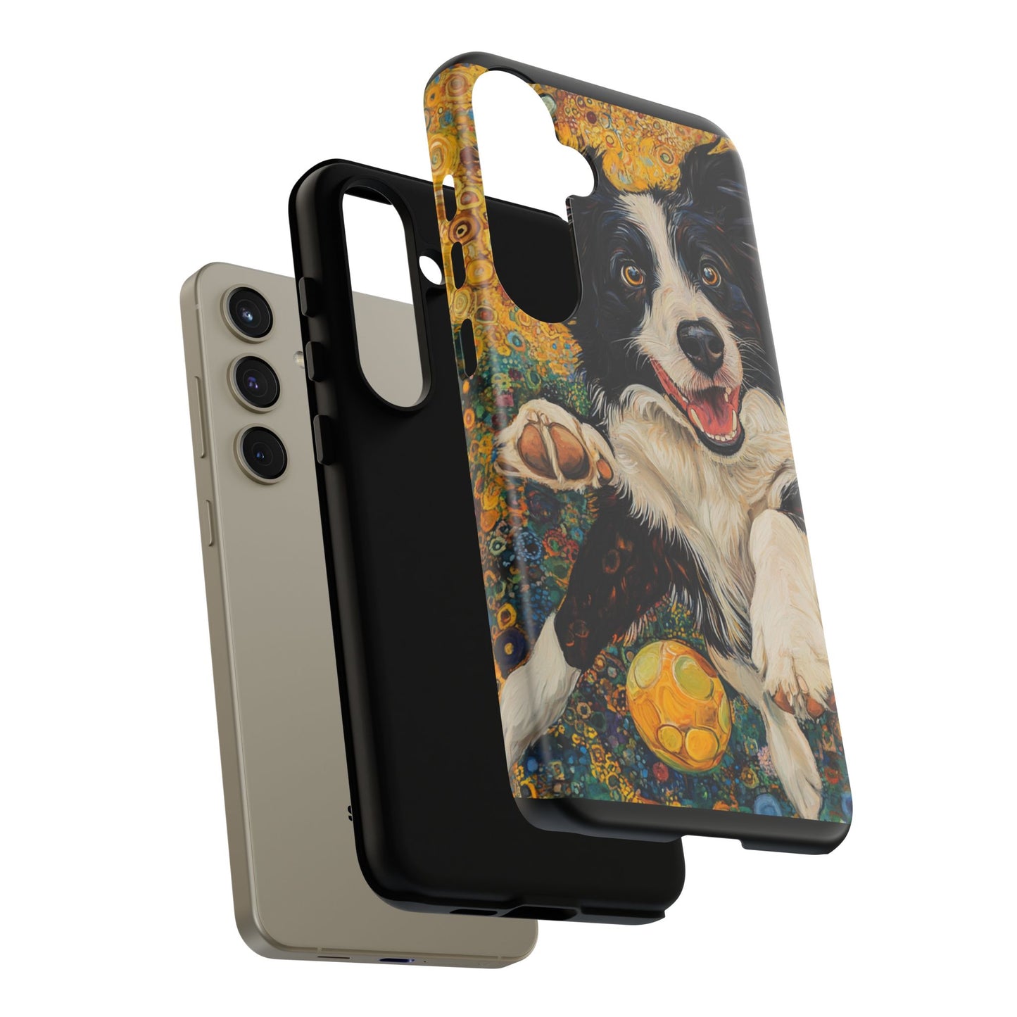 Border Collie Phone Case, Tough Cases, Pet Gifts, Customized Dog Accessories, Dog Mom Gift, Colorful Animal Artwork