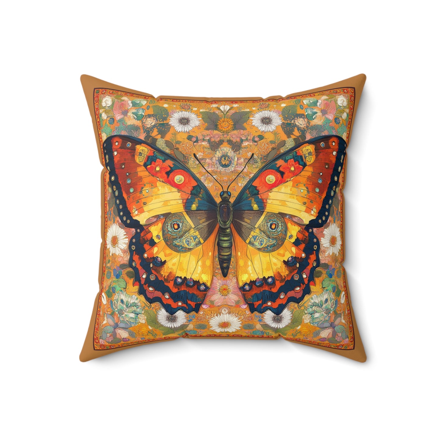 Butterfly Art Faux Suede Square Pillow | Bohemian Decor, Home Accent, Living Room, Gift for Nature Lovers, Cozy Throw Pillow