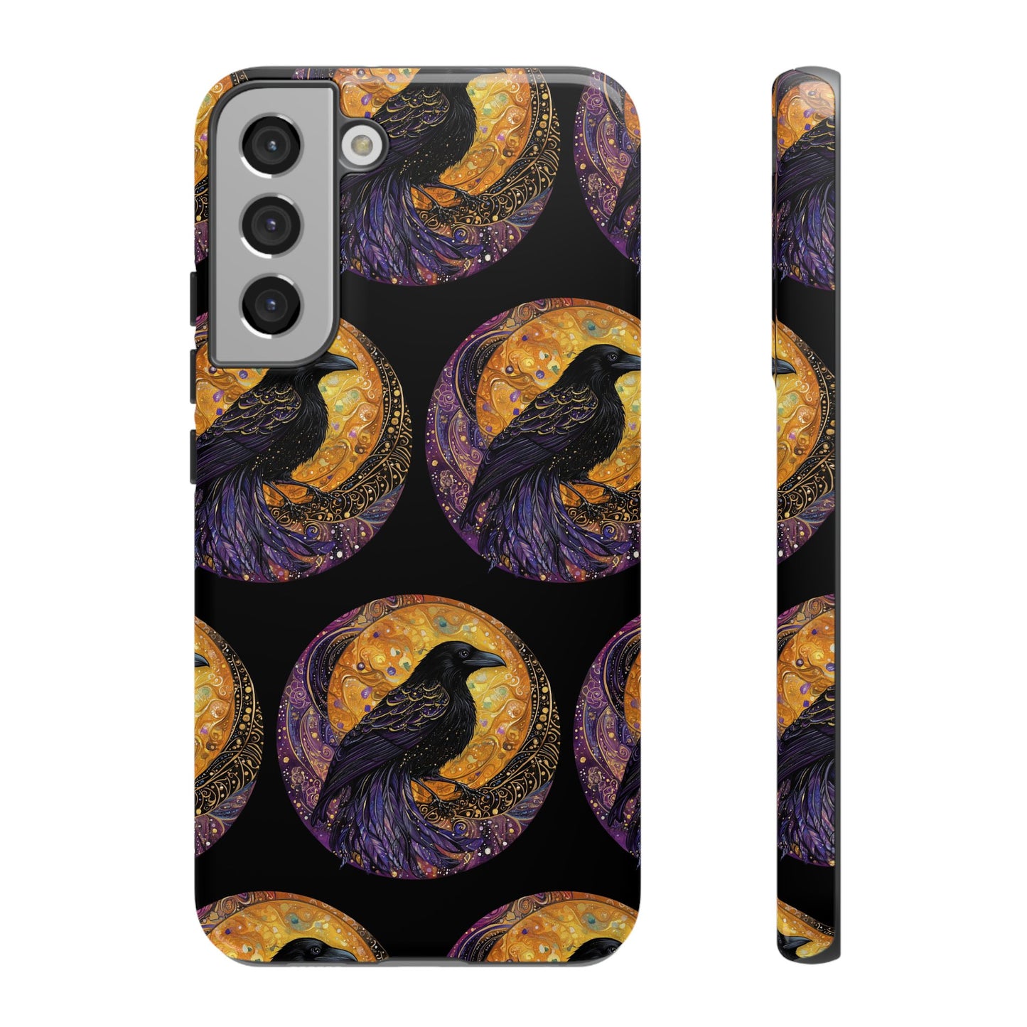 Raven Celestial Phone Case, Astrological Gift, Bird Lover Accessory, Tough Phone Cover, Gothic Aesthetic, Halloween Tech Decor
