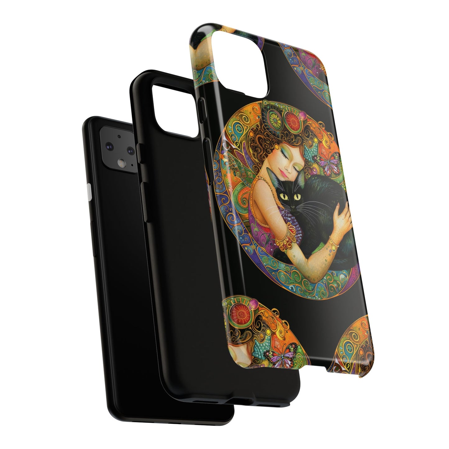 Tough Cases Phone Case, Colorful Protective Cover for Cat Lovers, Trendy Gift for Birthdays, Unique Art Phone Accessories