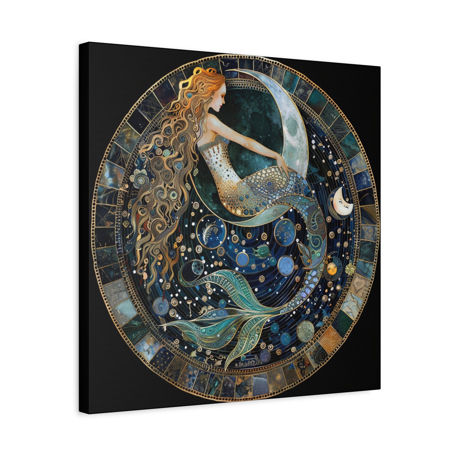 Mermaid Art Canvas Print, Nautical Home Decor, Ocean Lover's Gift, Fantasy Wall Art, Beach House Wall Hanging