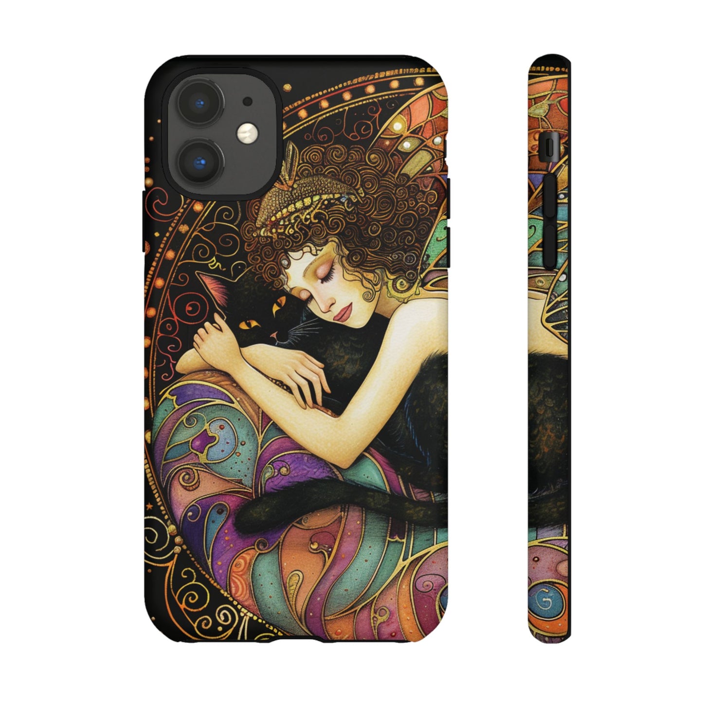 Artistic Phone Case for Cat Lovers, Tough Cases with Enchanting Design, Unique Gift for Birthdays, Holidays, and Celebrations