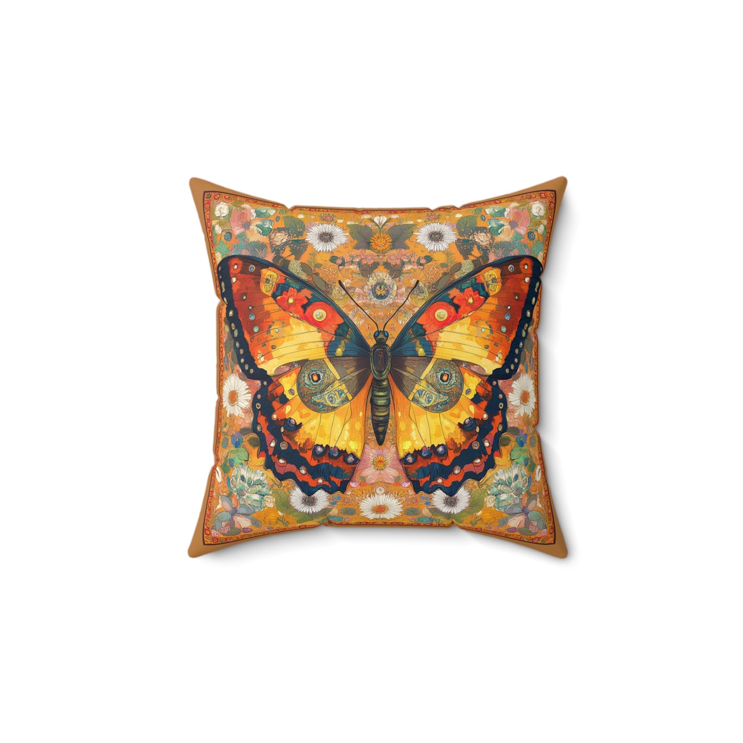 Butterfly Art Faux Suede Square Pillow | Bohemian Decor, Home Accent, Living Room, Gift for Nature Lovers, Cozy Throw Pillow