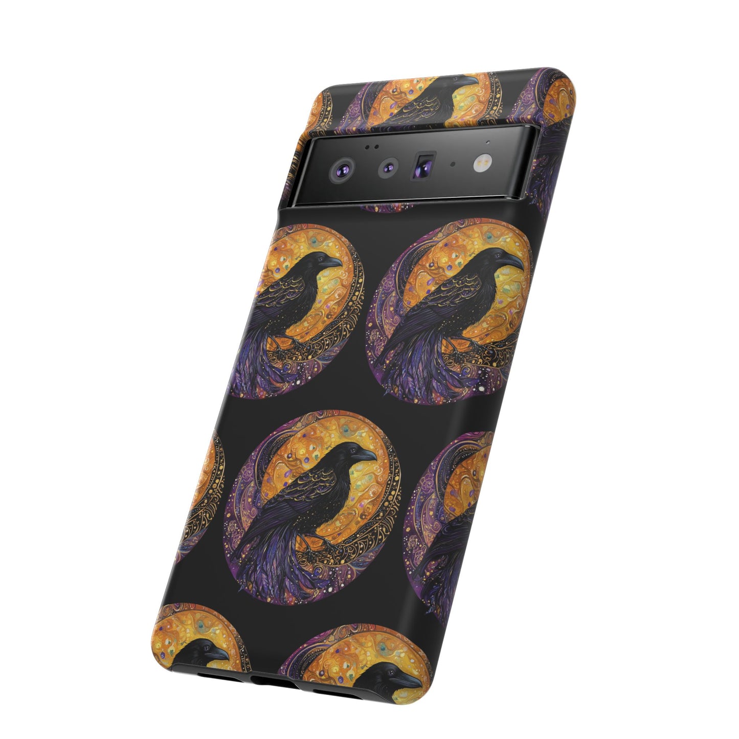 Raven Celestial Phone Case, Astrological Gift, Bird Lover Accessory, Tough Phone Cover, Gothic Aesthetic, Halloween Tech Decor