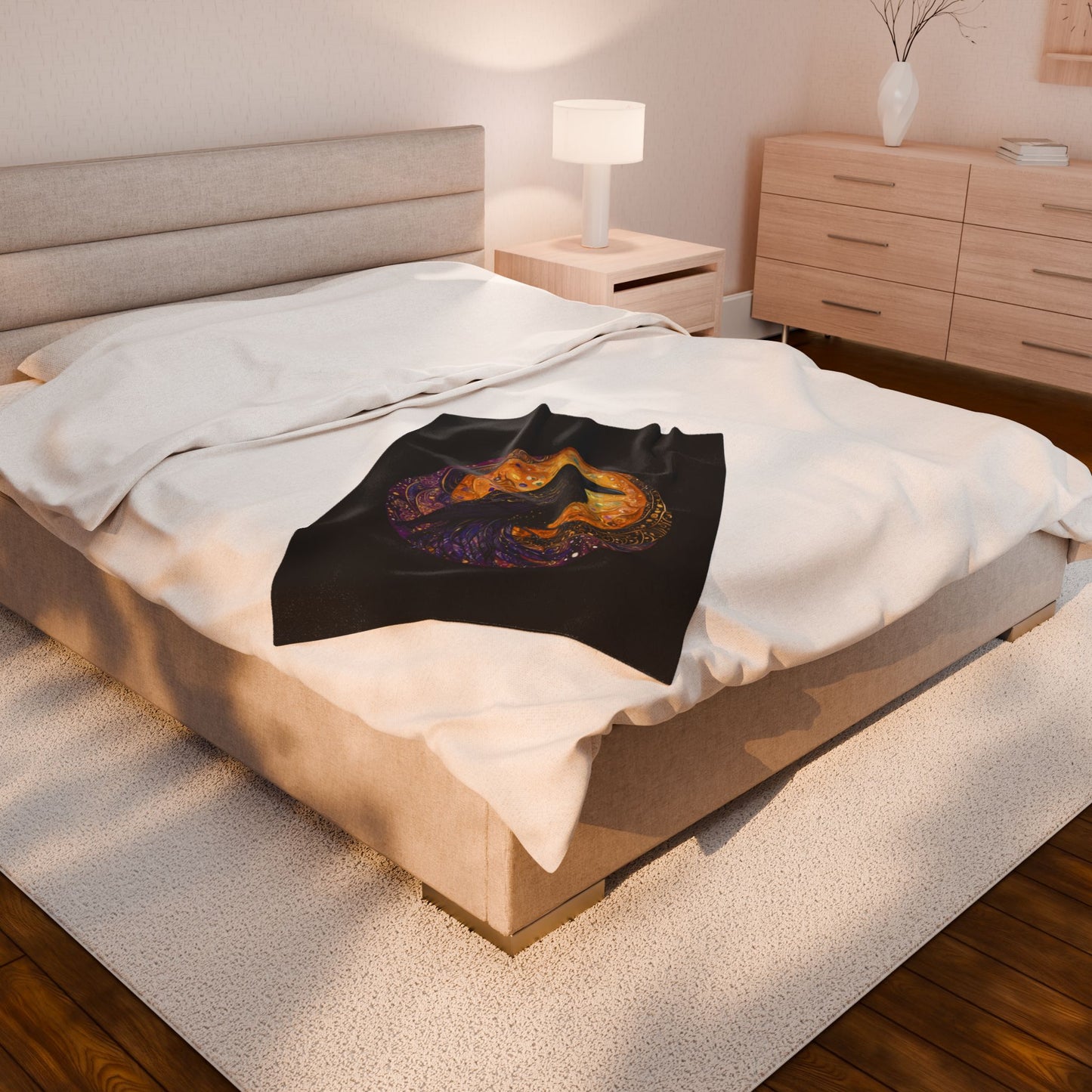 Raven Moon Plush Blanket | Cozy Decorative Throw, Gift for Bird Lovers, Bedroom Decor, Halloween Vibes, Home Comfort