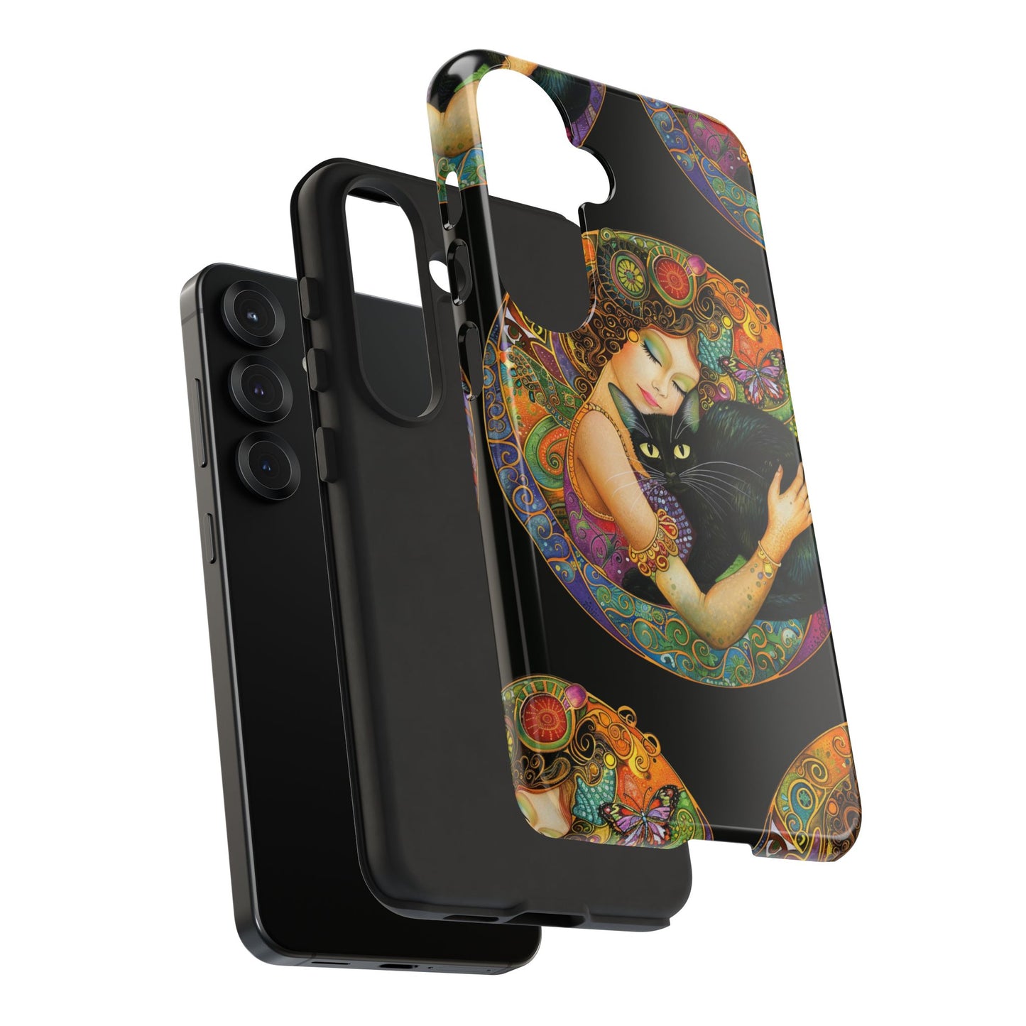 Tough Cases Phone Case, Colorful Protective Cover for Cat Lovers, Trendy Gift for Birthdays, Unique Art Phone Accessories