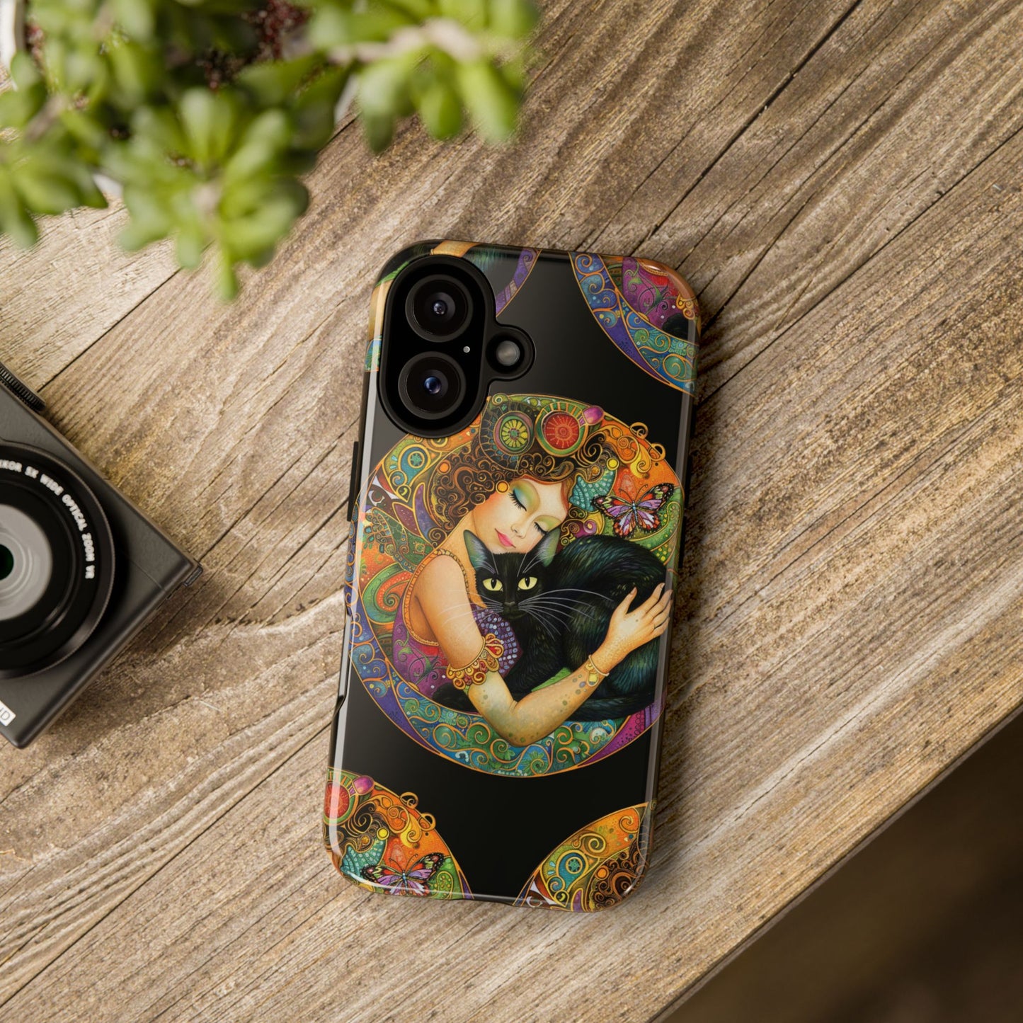 Tough Cases Phone Case, Colorful Protective Cover for Cat Lovers, Trendy Gift for Birthdays, Unique Art Phone Accessories