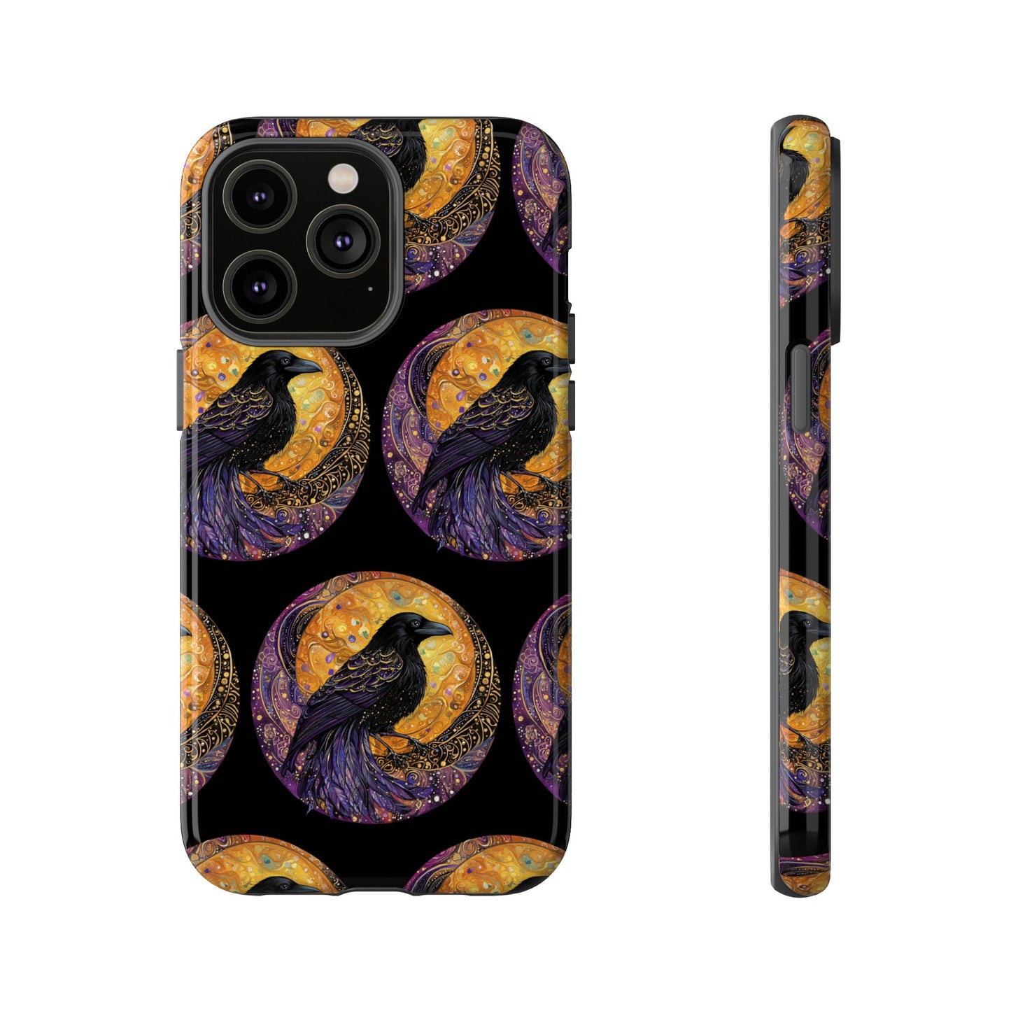 Raven Celestial Phone Case, Astrological Gift, Bird Lover Accessory, Tough Phone Cover, Gothic Aesthetic, Halloween Tech Decor
