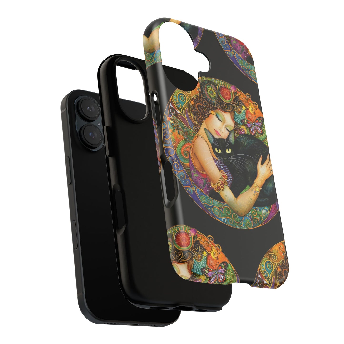 Tough Cases Phone Case, Colorful Protective Cover for Cat Lovers, Trendy Gift for Birthdays, Unique Art Phone Accessories