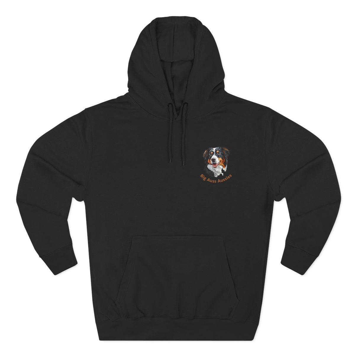 Big Auss Aussie Hoodie - Fleece Hoodie with Tri Color Australian Shepherd Design