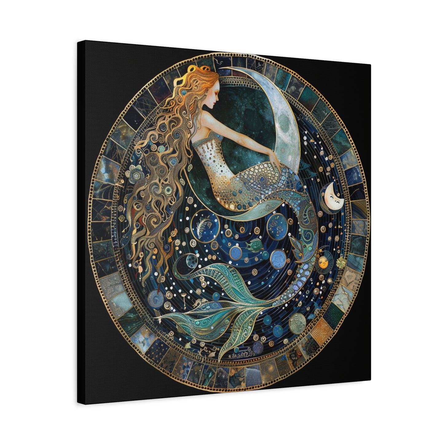 Mermaid Art Canvas Print, Nautical Home Decor, Ocean Lover's Gift, Fantasy Wall Art, Beach House Wall Hanging