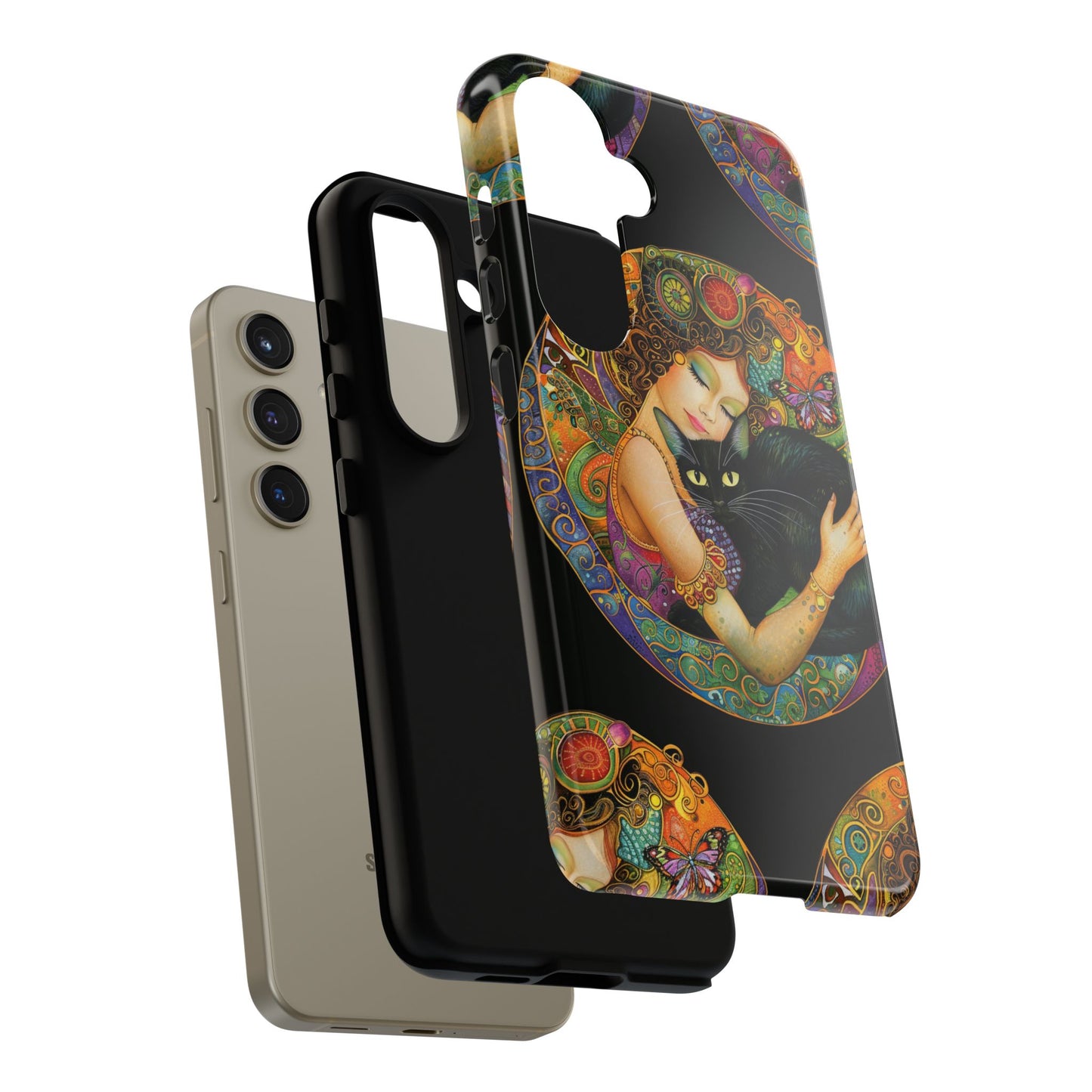Tough Cases Phone Case, Colorful Protective Cover for Cat Lovers, Trendy Gift for Birthdays, Unique Art Phone Accessories